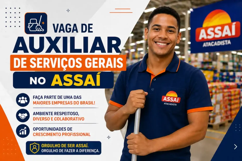 Vaga de auxiliar de serviços gerais no Assaí